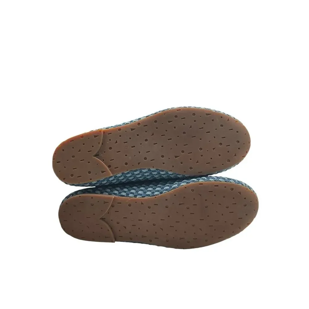 Charlotte Stone Raleigh Woven Mary Jane Ballet Flats Denim Blue Size 9